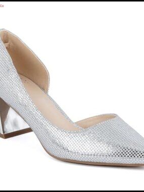 Pointed Toe Slip-On Block Heel Pumps Dress Shoes